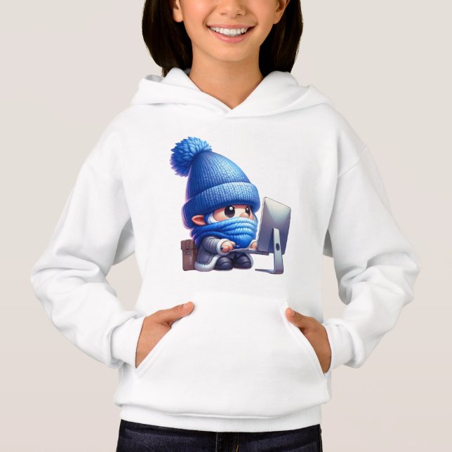 Gnome de trabalho intenso no computador (Frente)