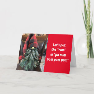 GNOME DIZ **HUMOR RUM** NO CARTÃO DE NATAL