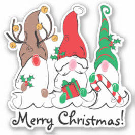 Gnome do Papai Noel do Natal Elfo Rena Adesivo de