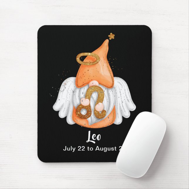 Gnome Leo Astrology Sinal Angel Mouse Pad (Com mouse)