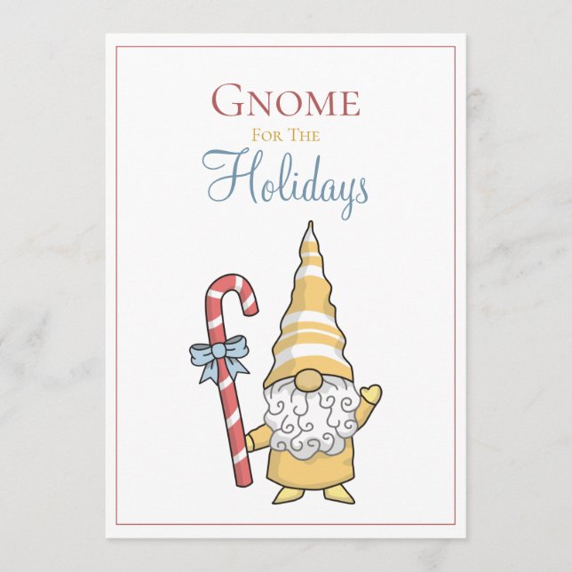Gnome Para O Cartão De Natal Festivo De Férias (Frente)