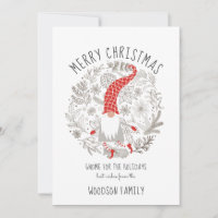 Gnome Para O Cartão Plana De Natal Elf De Férias