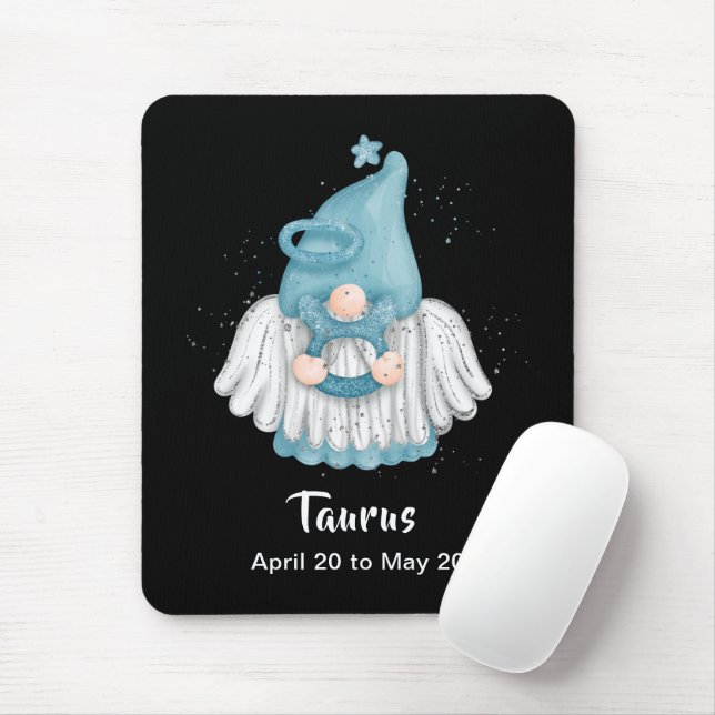 Gnome Taurus Astrology Sign Angel Mouse Pad (Com mouse)