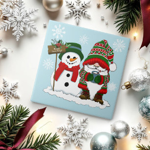 Gnomo de Natal Aconchegante Boneco de Neve Férias