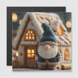Gnomo de Natal Aconchegante com Casa de Biscoito d