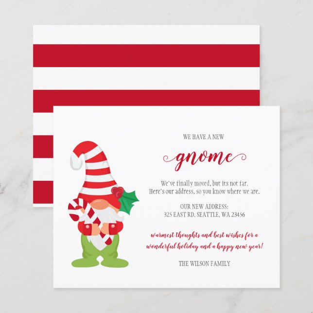 Gnomo de Natal do Orçamento Movimentamos Cartões d (Frente/Verso)