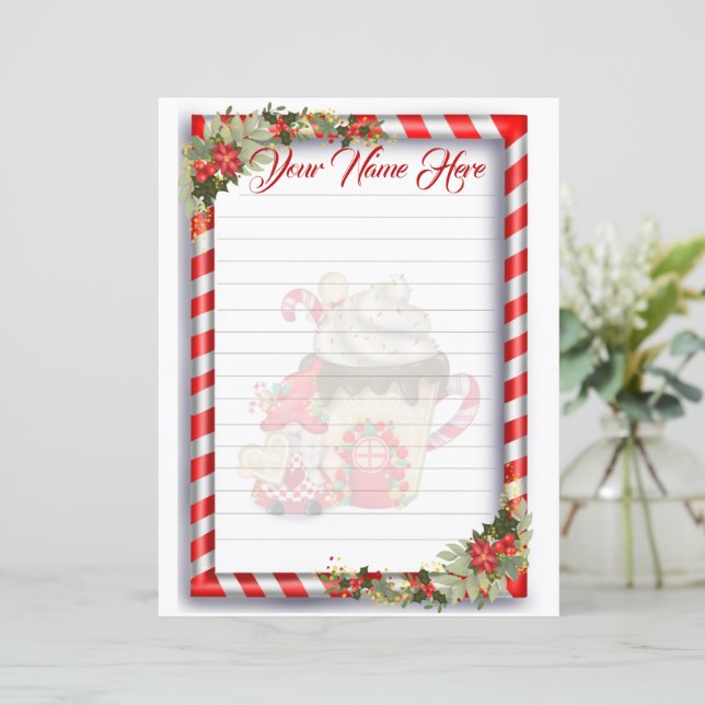 Gnomo de Natal Personalizado (Em pé/Frente)