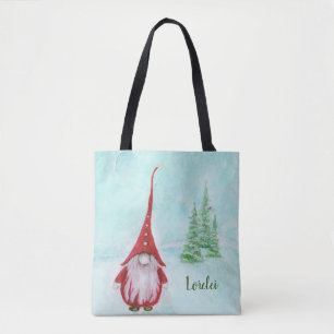 Gnomo de Natal Personalizado Tote Bag Whimsical