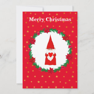 Gnomo de Natal, pinho e estrelas