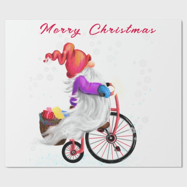 Gnomo de Papel de Embrulhamento de Presente de Nat (Aberto)