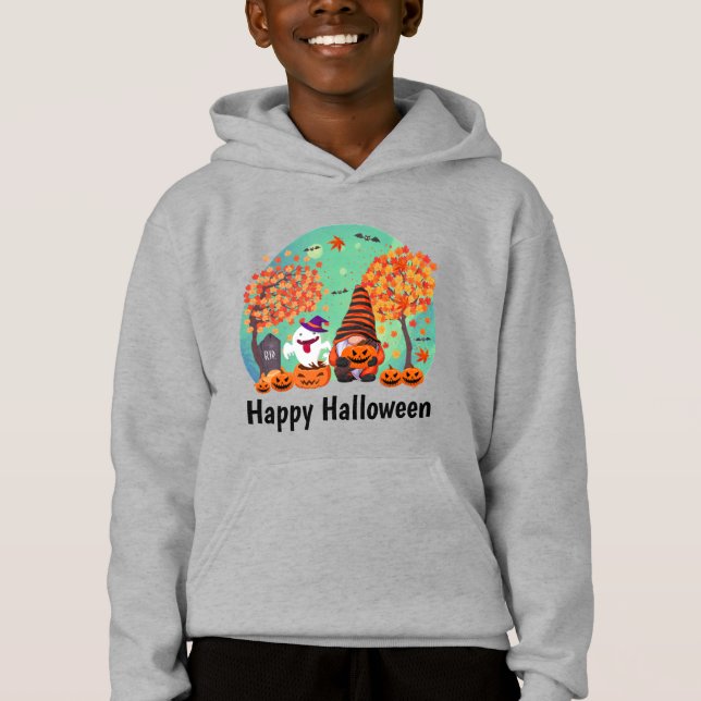 Gnomo e fantasma bonitos do Halloween com SMS Boy' (Frente)