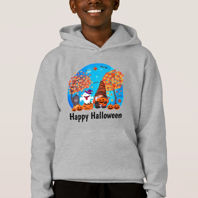Gnomo e fantasma bonitos do Halloween com SMS Boy' (Frente)