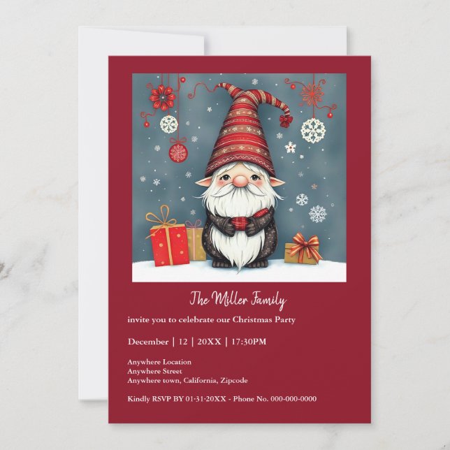 Gnomo festivo aconchegante do natal em Disguise (Frente)