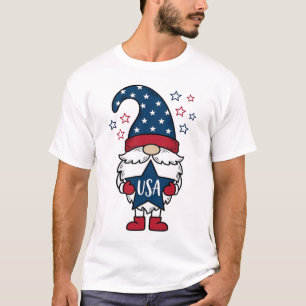 Gnomo Patriótico EUA Estrela Vetor Camisa Design_1