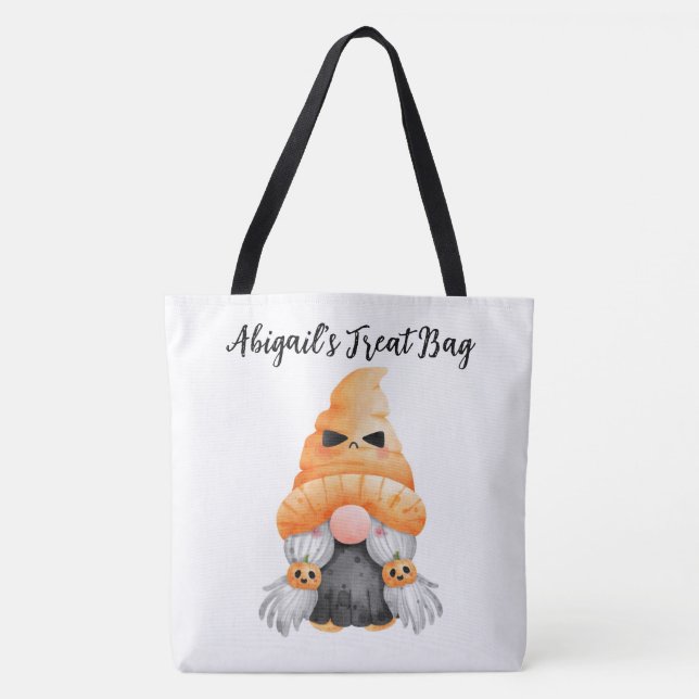 Gnomo Personalizado ou Trate Tote Bag (Frente)