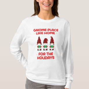 Gnomo Place Like Home para a camiseta de Natal