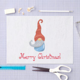 Gnomo Reproduzido Enfrenta Papel Tecido Engraçado 