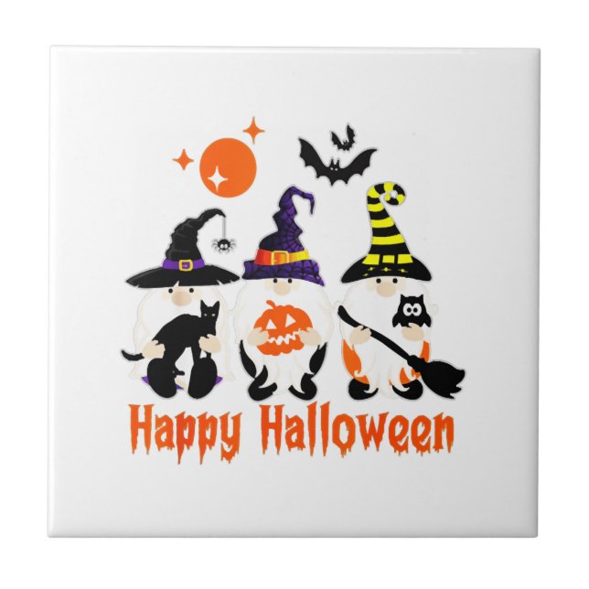 Gnomos de Halloween Fofos Abóbora de Outono (Frente)