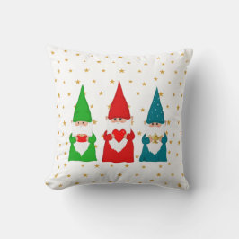 Gnomos de Natal & Almofada de lançamento de estrel