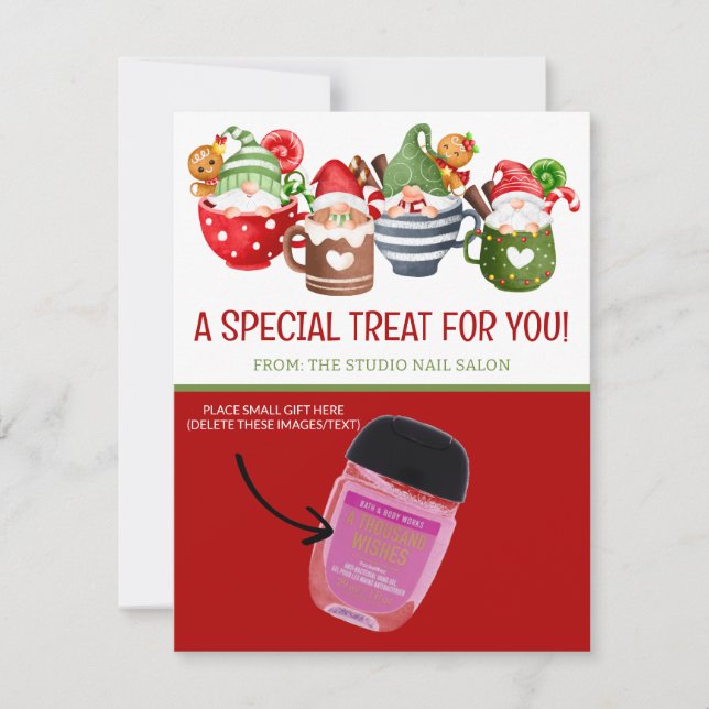Gnomos de Natal, Cartões de Oferta Personalizados  (Frente)