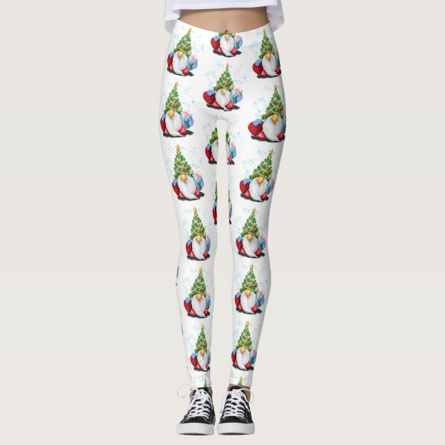 Gnomos de Natal com Leggings de Presente (Frente)