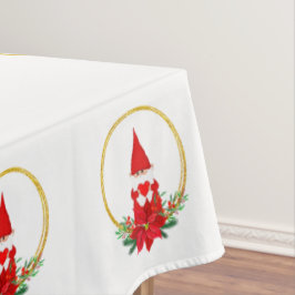 Gnomos de Natal em Toalha de Mesa Branca