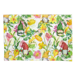 Gnomos escandinavos: primavera de aquarela floral.