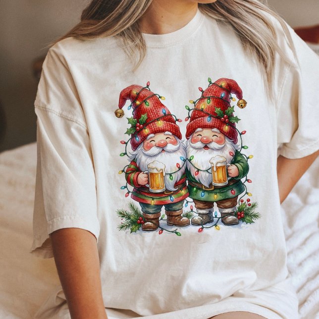 Gnomos Festivos Com Cerveja E Luzes De Natal (Criador carregado)