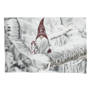 Gnomos na pintura a aquarela da neve