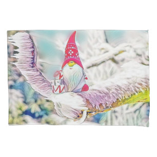 Gnomos na pintura a aquarela da neve