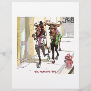 Gnu Idade Hipsters Engraçado