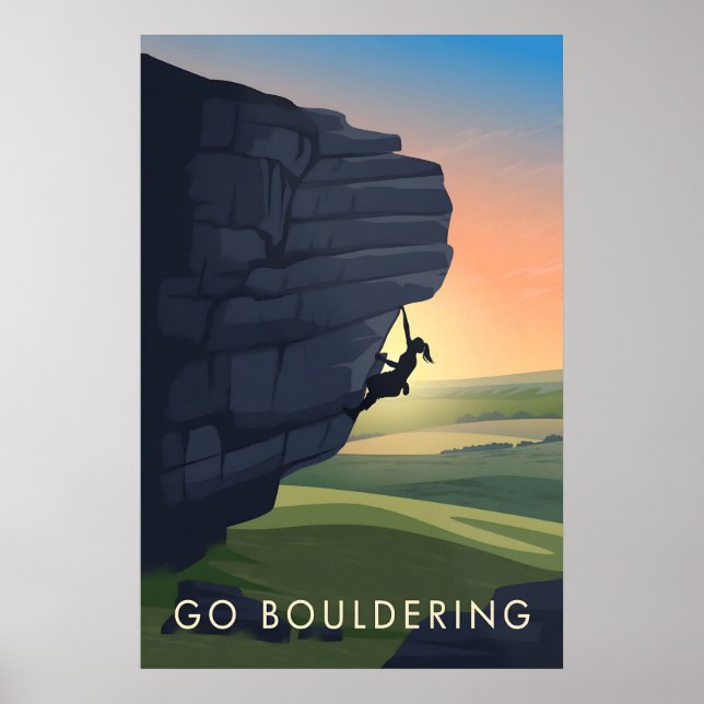 Go Bouldering Travel Poster (Frente)