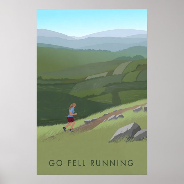 Go Fell Running Travel Poster (Frente)