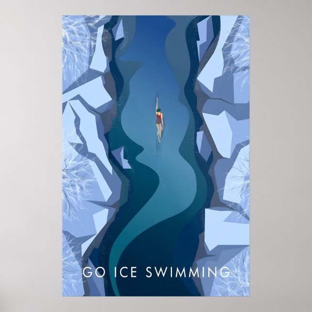 Go Ice Swimming Travel Poster (Frente)