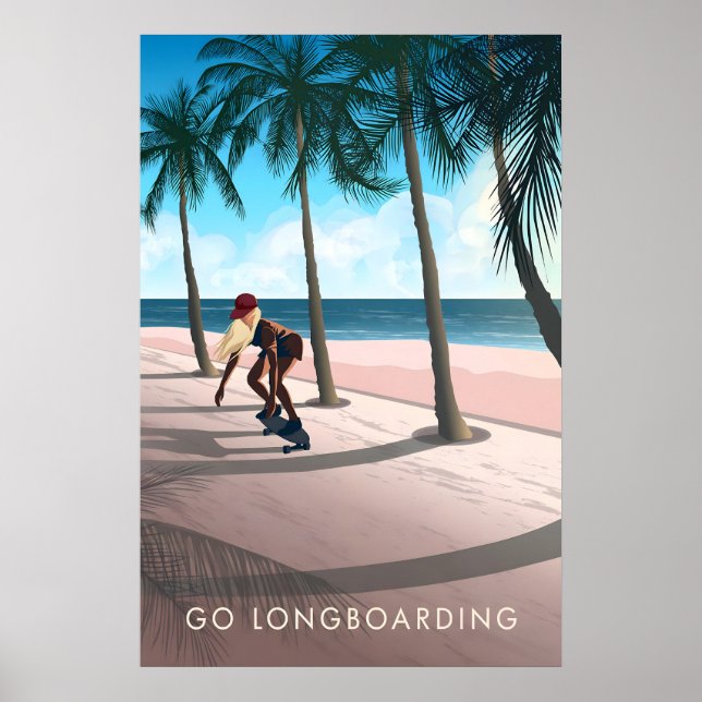 Go Longboarding Travel Poster (Frente)