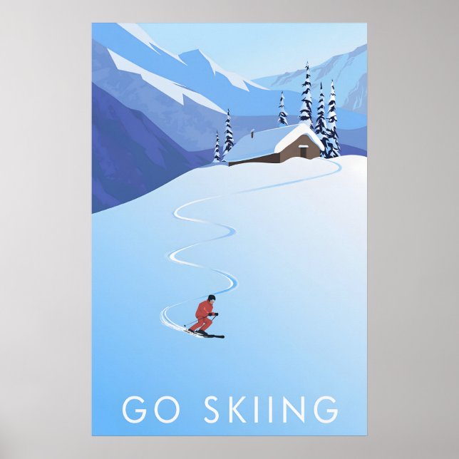 Go Skiing Travel Poster (Frente)