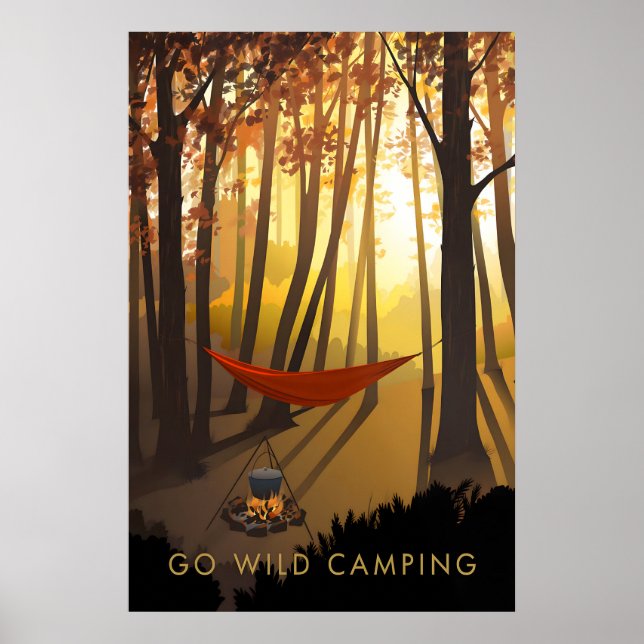 Go Wild Camping Travel Poster (Frente)