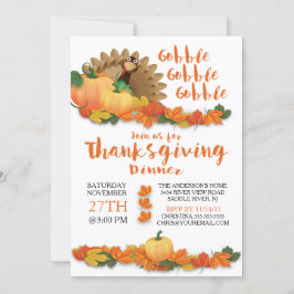 Gobble Gobble Turquia Ação de Graças Convite