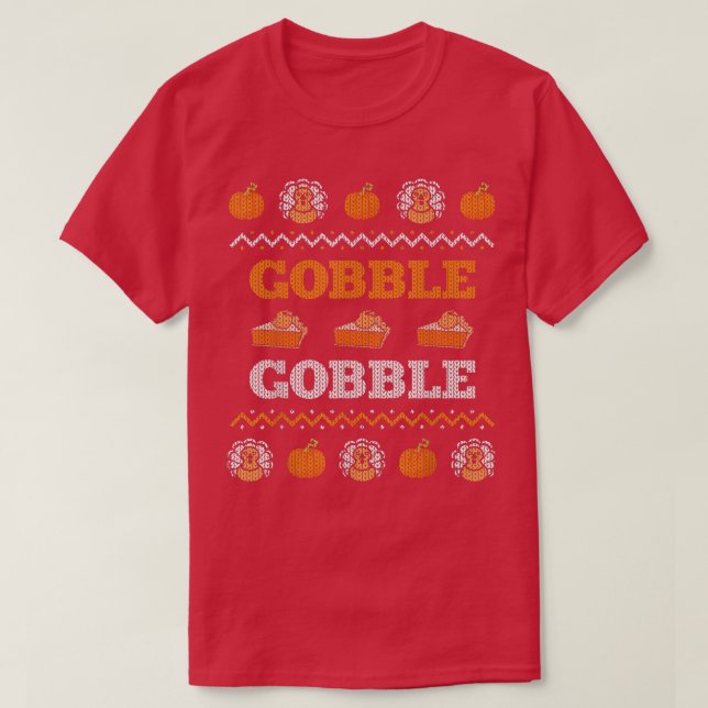 Gobble Turkey Refez O Suéter De Natal Feio Engraça (Frente do Design)