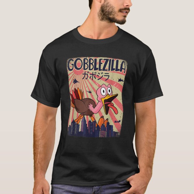 Gobblezilla Turquia - Camisa de Ação de Graças (Frente)