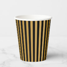 Gobelet en papier Minimaliste Rayures Noir Or