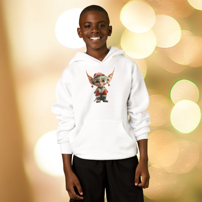 Goblin Christmas Elf Boy's Hoodie (Criador carregado)