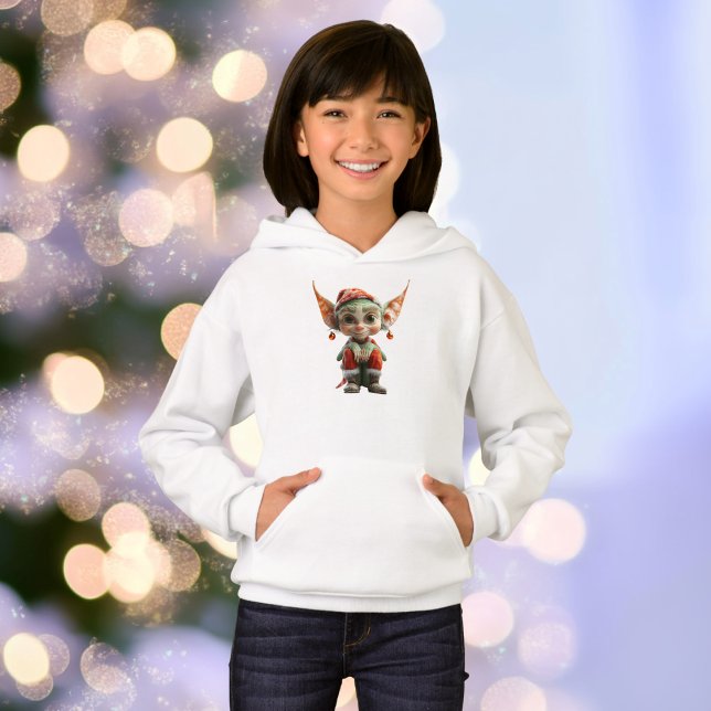 Goblin Christmas Elf Girl's Hoodie (Criador carregado)