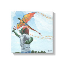Goblin Dragão Voador Kite Fantasy Art Canvas