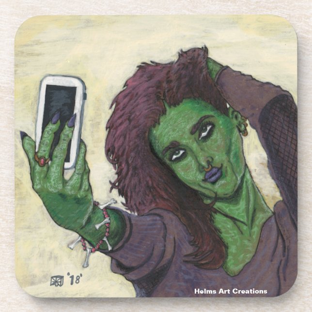 Goblin Girl Cell Phone Selfie Plastic Porta copos (Frente)