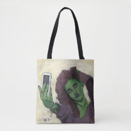 Goblin Girl Cell Selfie Graphic Tote Bag