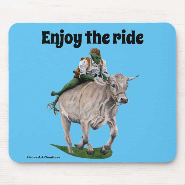Goblin Rider Ox Racer Fantasy Art Mouse Pad (Frente)
