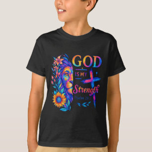 God É Minha Força Psalm 28_7 Leão Camiseta