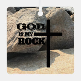 God is My Rock Bible Verse Black Cross Christian