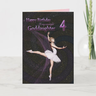 Godchild 4 anos, um cartão de aniversário de baila